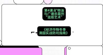 第4节：【替代方案】矿物油与广谱杀菌剂的&ldquo;混搭艺术&rdquo;，课程：《经济作物冬季清园&middot;实战防坑指南》#识农AI