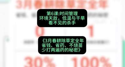 第6节：时间管理环境天敌，低温与干旱&mdash;&mdash;看不见的杀手，课程：《3月春耕除草定全年：省钱、省药、不烧苗、少打两遍药的秘密》